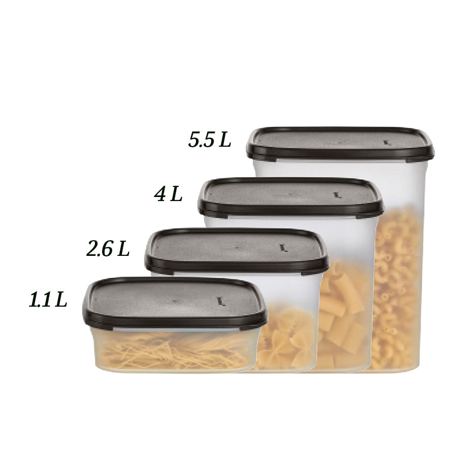 tupperware modular mates square 4 contenitore per alimenti nero corvino