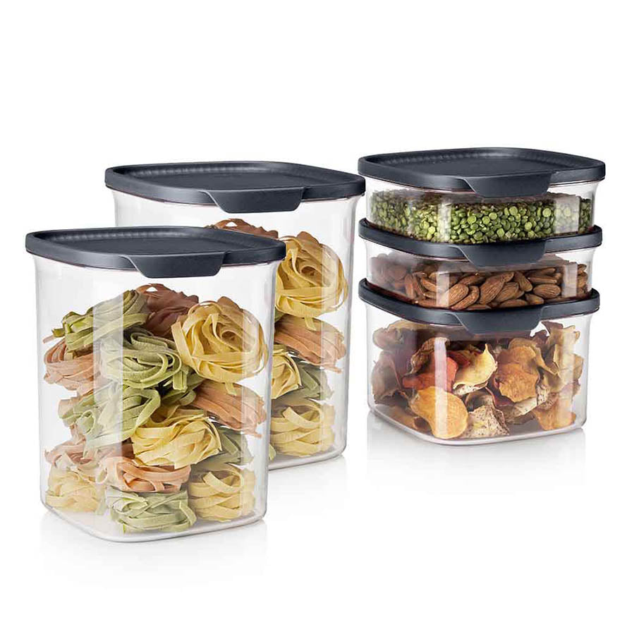 tupperware ultra clear square set da 5 pezzi cosmos guarnizioni