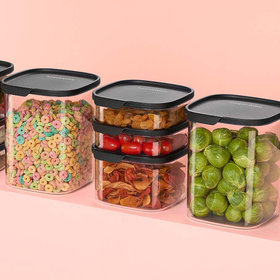 tupperware ultra clear square set da 5 pezzi cosmos guarnizioni