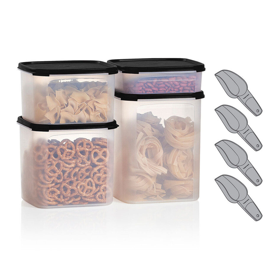 tupperware modular mates set quadrato nero corvino