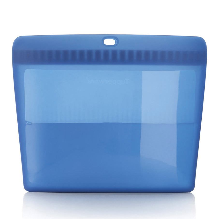 borsa stand-up in silicone ultimate grande blu base trasparente