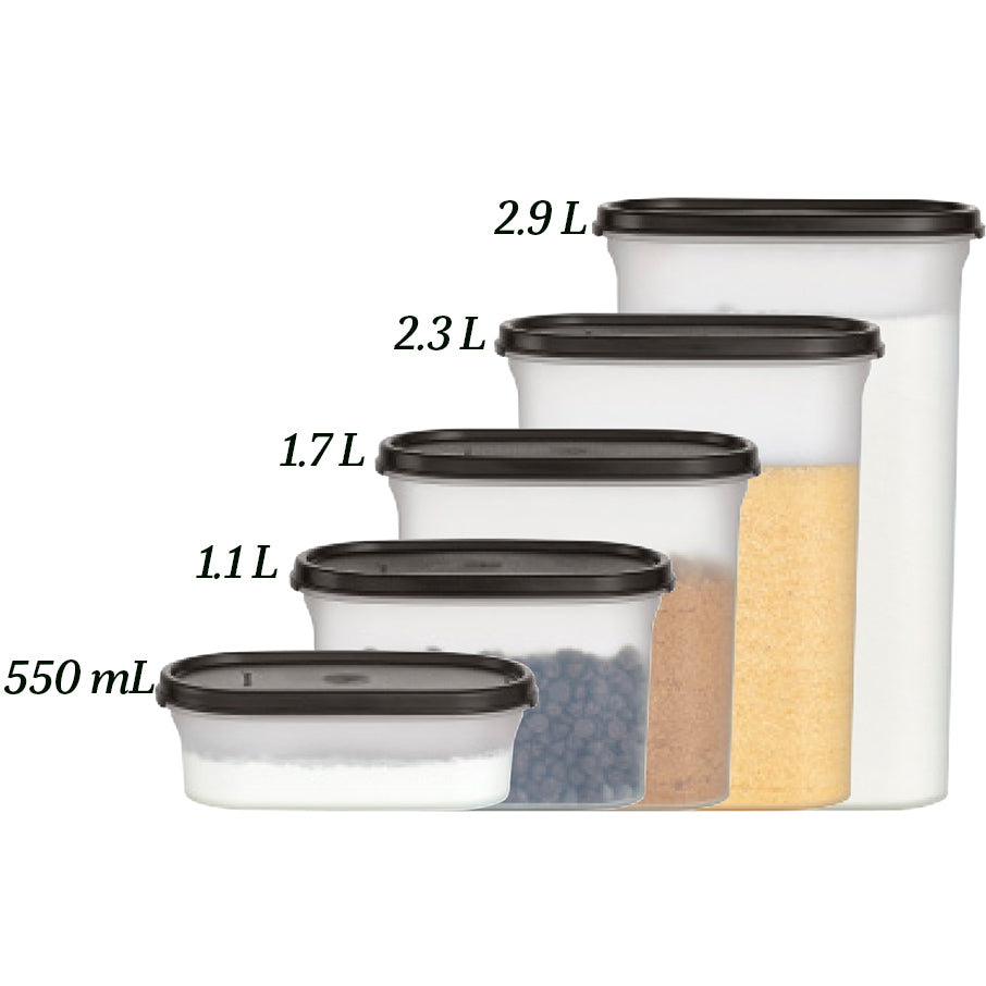 tupperware modular mates oval 2 contenitore per alimenti nero corvino