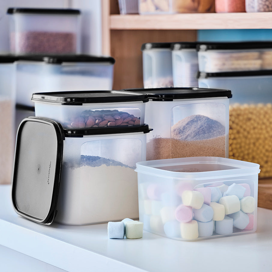 tupperware modular mates square 2 contenitore per alimenti nero corvino
