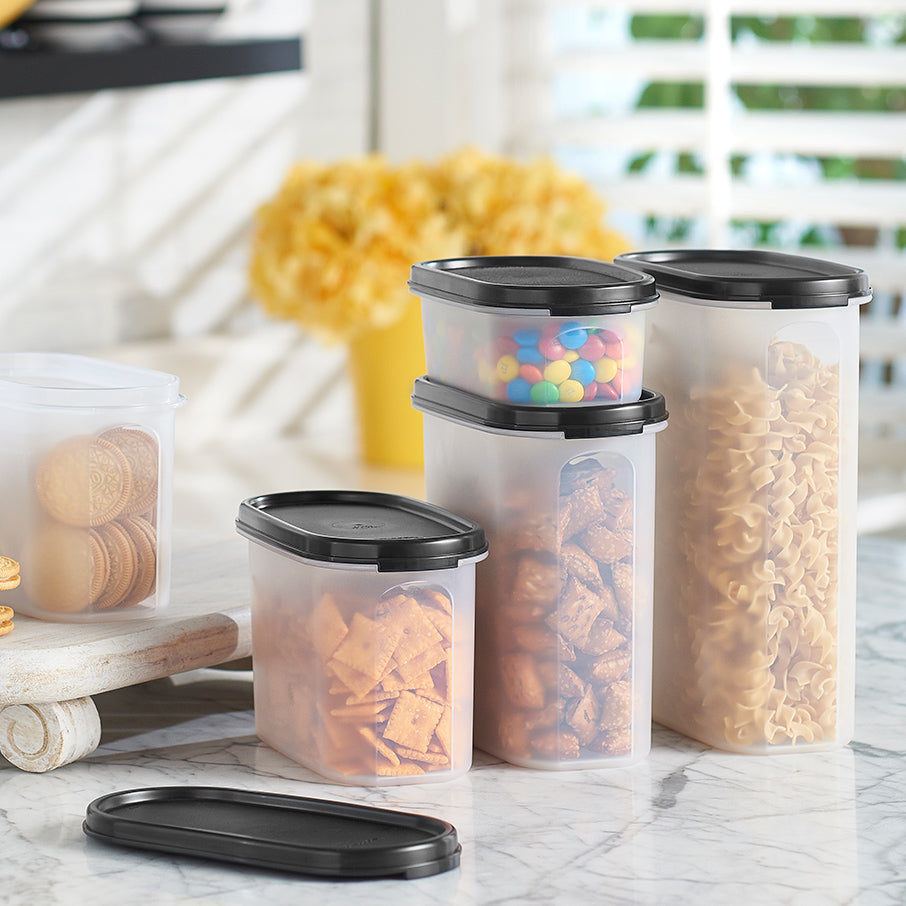 tupperware modular mates oval 4 contenitore per alimenti da 975 tazze nero corvino