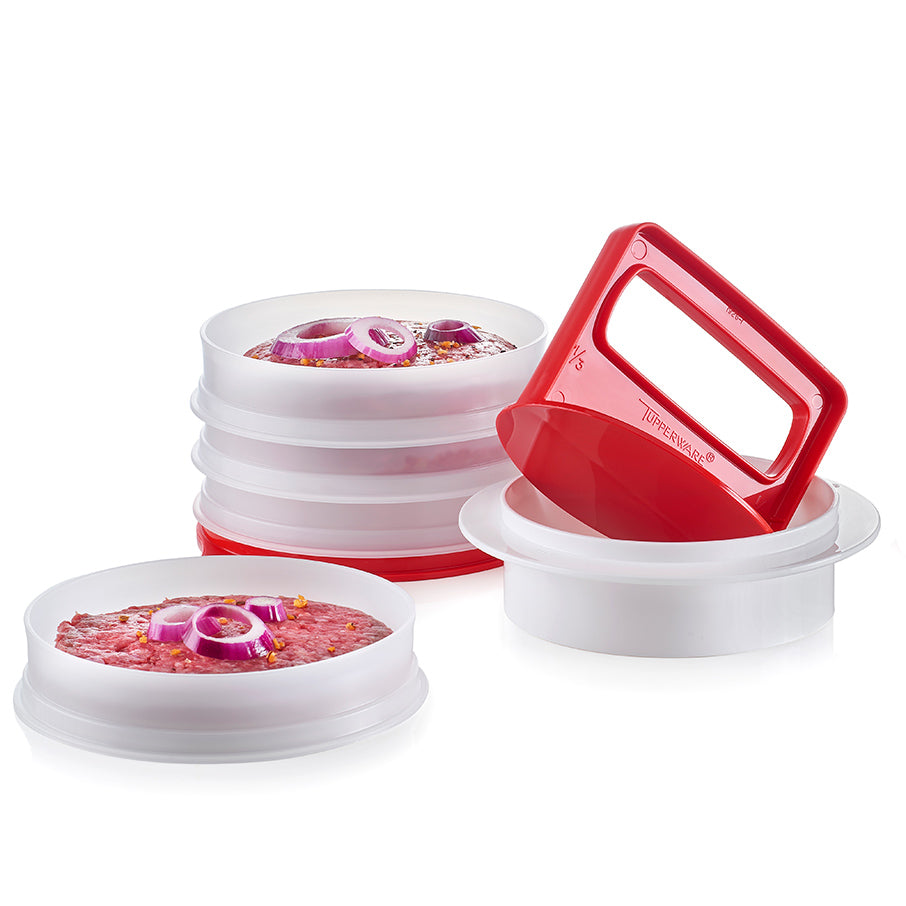 set pressa per hamburger e contenitori tupperware stampo per hamburger grande e contenitore chili