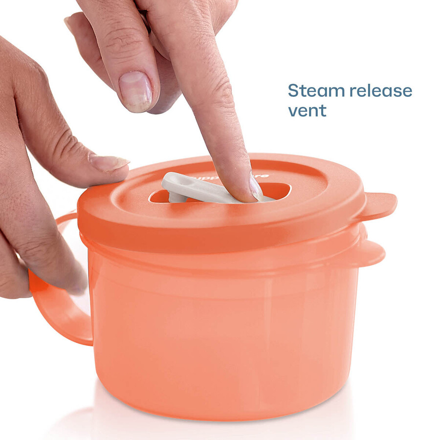 tupperware crystalwave plus tazza da zuppa per microonde set da 2 a prova di perdite cosy rosy