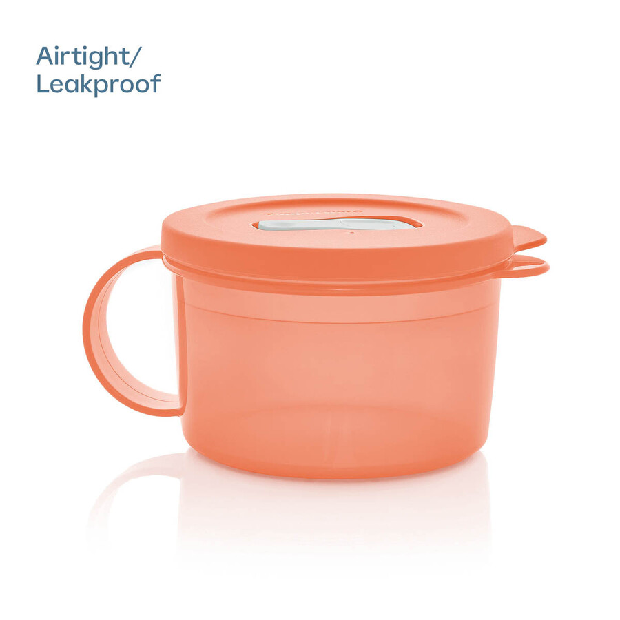 tupperware crystalwave plus tazza da zuppa per microonde set da 2 a prova di perdite cosy rosy