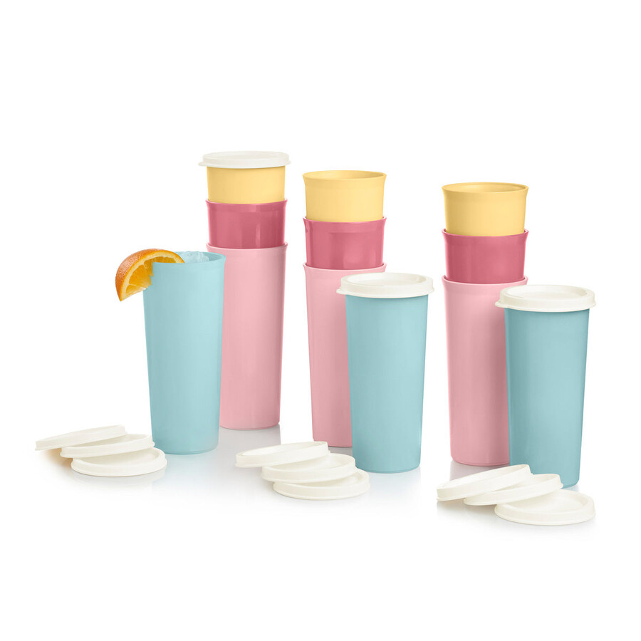 bicchieri vintage 16 oz 470 ml giallo blu rosa